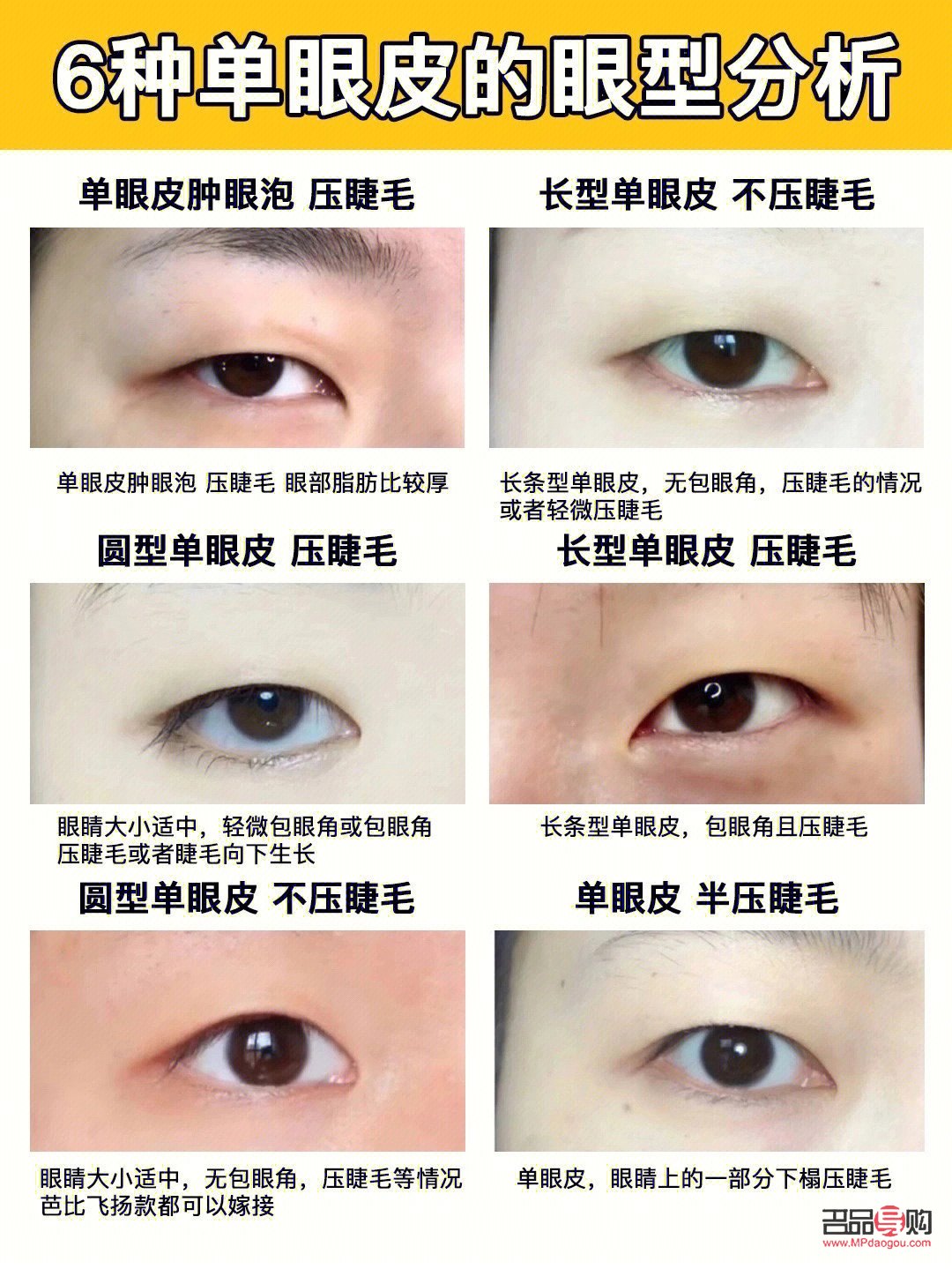 單眼皮眼型的種類圖解(單眼皮眼型的種類圖解大全)