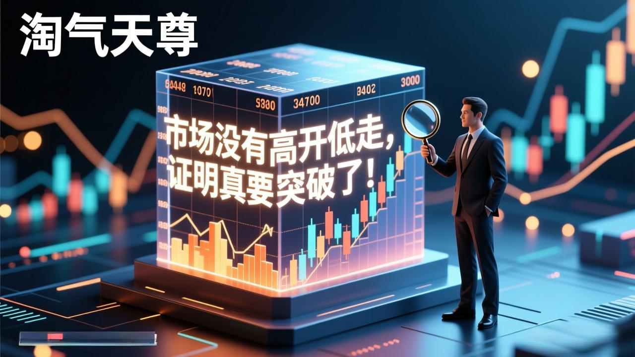 淘氣天尊：市場沒有高開低走，證明真要突破了！