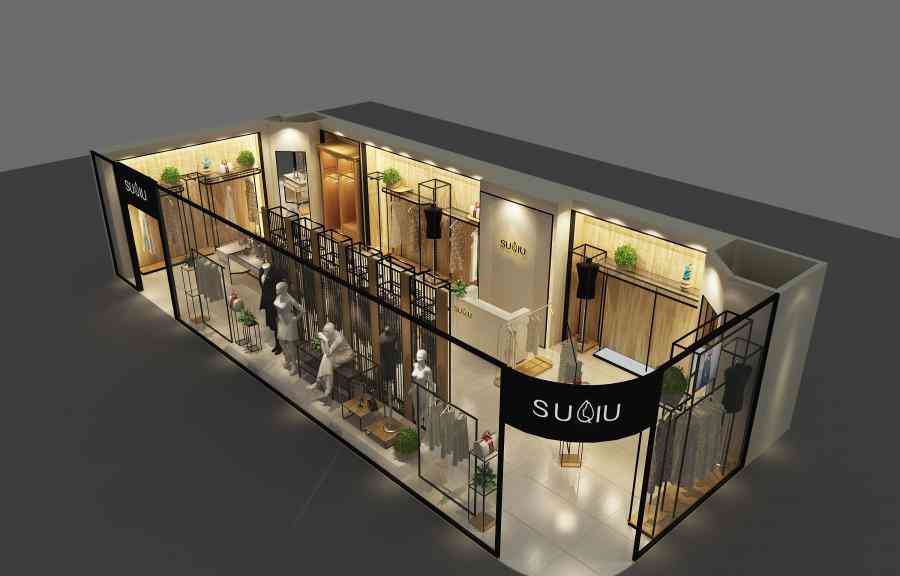 女裝店服裝店設(shè)計案例效果圖
