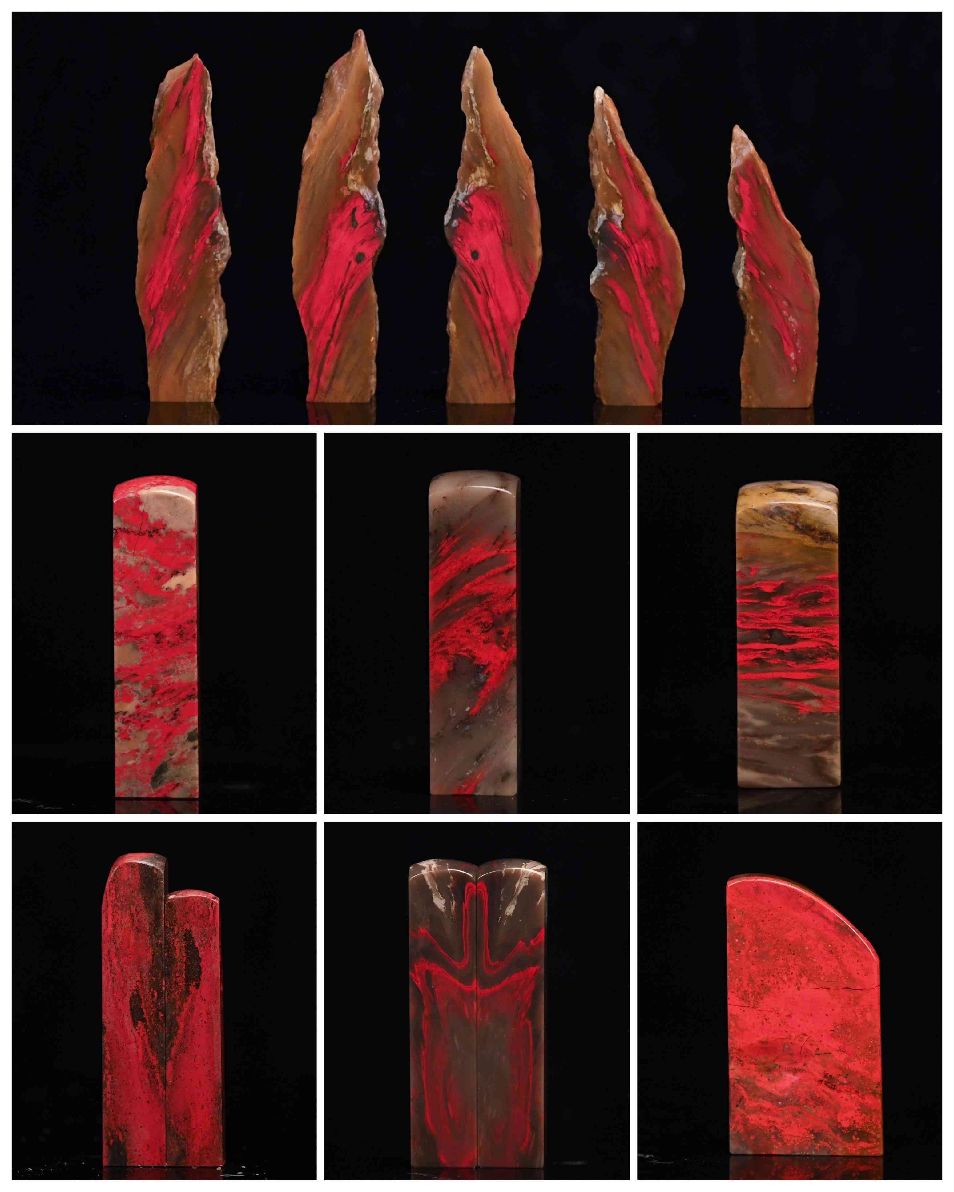 昌化雞血石雕(昌化雞血石雕刻打磨過程)