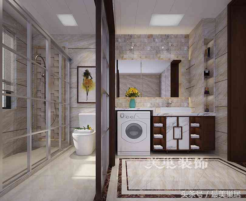 美巢山頂御景園188平裝修樣板間 當躍層洋房遇上中式擺件展示柜