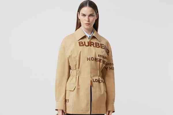 皮革 Horseferry 嵌花棉質(zhì)馬術(shù)風(fēng)格外套