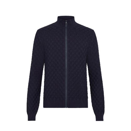  LV路易威登 22年秋冬 男士 長(zhǎng)袖T恤 CARDIGAN DAMIER EMBLéMATIQUE a FERMETURE a GLISSIERE 預(yù)定商品2-8周發(fā)貨