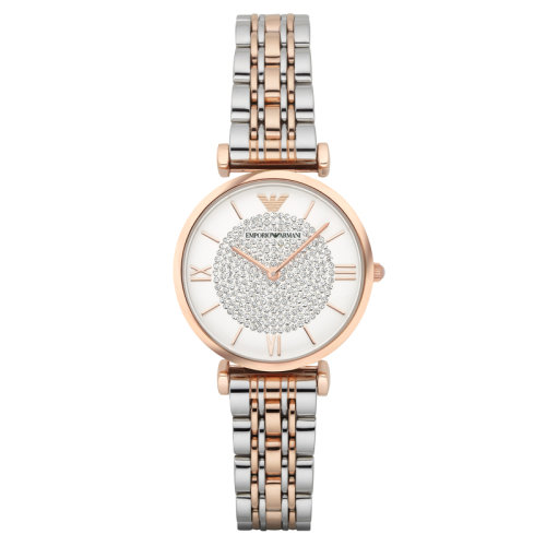 Emporio Armani/安普里奧阿瑪尼滿天星手表 佟麗婭明星同款 鋼質(zhì)表帶時尚休閑石英女士腕表 AR1926