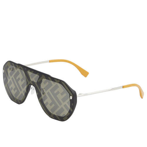 FENDI/芬迪 男士灰色鏡片和金屬鏡架方形面具造型太陽鏡FOL514A565F1F6P