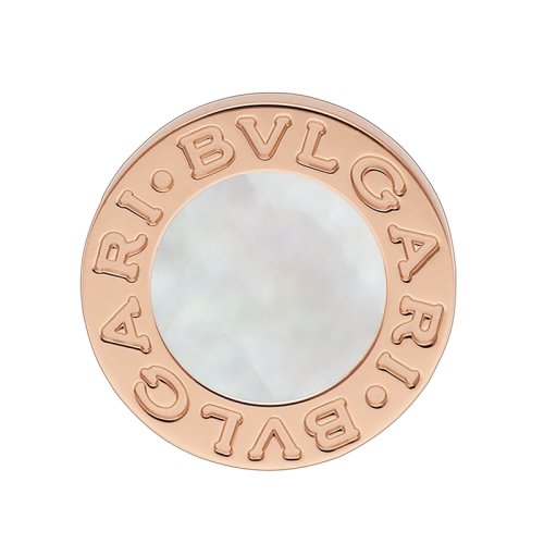 BVLGARI/寶格麗 BVLGARI系列 單只 圓形18K金玫瑰金鑲白貝母  中性耳釘 354732