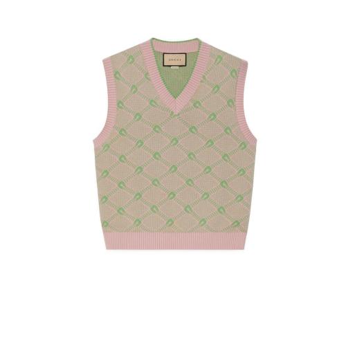  GUCCI古馳 22年秋冬 男士 羊毛提花針織馬甲 695556 XKCCW 9884