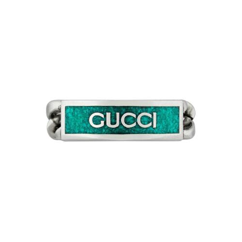  GUCCI古馳 22年秋冬 女士 飾琺瑯Gucci標(biāo)識戒指 678711 J8410 8183