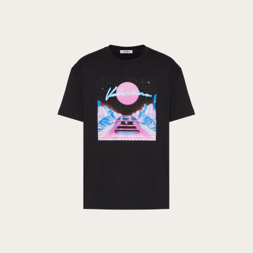  VALENTINO華倫天奴 22年秋冬 男士 短袖T恤 T-SHIRT IMPRIMé VIRTUAL RUNNER XV3MG11H85H384