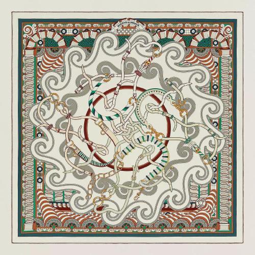  HERMES愛馬仕 22年秋冬 女士 披肩 Chale 140 Harnais en Rosace H243853S 03