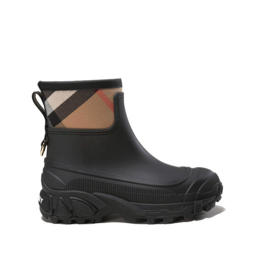 BURBERRY/博柏利 【22秋冬新款】 女款靴子短靴雨靴雨鞋黑色/典藏米色格紋 80601041
