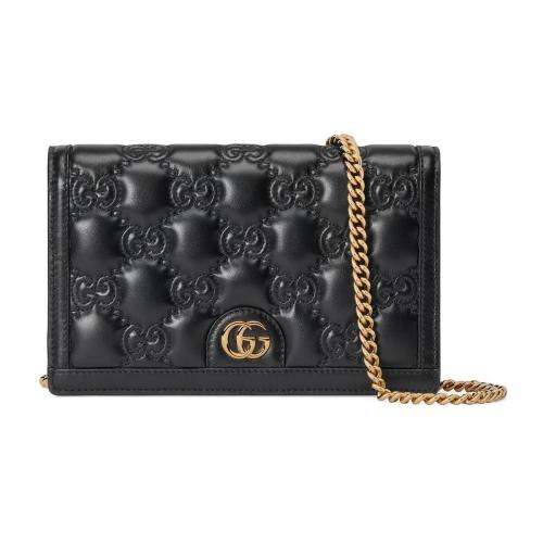  GUCCI古馳 22年秋冬 女士 GG Matelasse鏈帶錢包 723787 UM8IG 1000