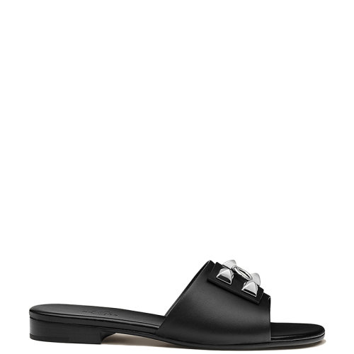 HERMES/愛馬仕 22年秋冬新款 Dune系列 女士白色小牛皮飾鉚釘涼拖H212024Z02350