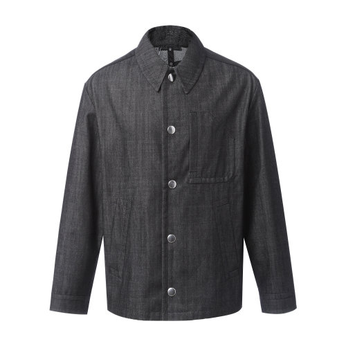 PRADA/普拉達(dá) 純棉黑色翻領(lǐng)男士夾克 外套 外搭 休閑上裝