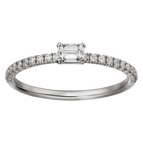 CARTIER/卡地亞 經(jīng)典Etincelle系列 18K金白金鑲嵌方鉆典雅大氣求婚訂婚結(jié)婚戒指   B4225700