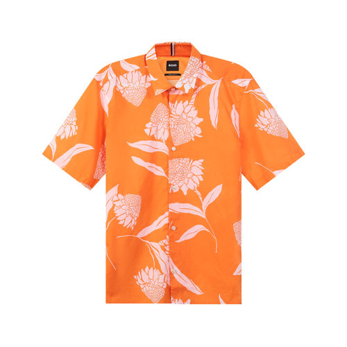 HUGO BOSS/雨果博斯【22春夏新款】男士棉質(zhì)短袖休閑襯衫 50470486