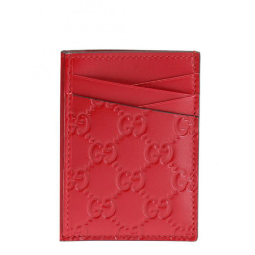 GUCCI/古馳 古琦女包 女士 紅色皮革時尚小型皮具卡片夾 495015 CWC1R 6433