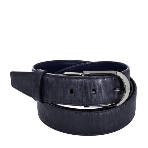 BALLY/巴利 男士黑色皮革雙面兩用針扣式腰帶皮帶 可裁剪 6224014