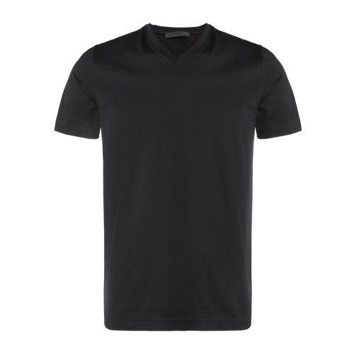 Prada 普拉達(dá)   男裝 服裝 棉質(zhì)V領(lǐng)休閑 男士短袖T恤