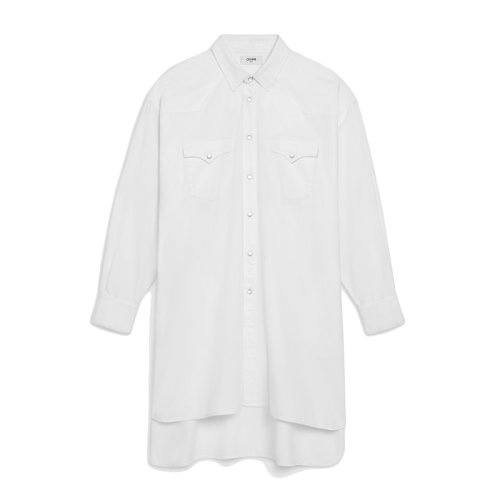 CELINE/賽琳 22年春夏新款 男士水洗白色純棉長袖牛仔襯衫2T217617Q.01TD