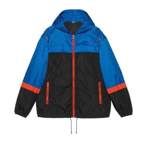 GUCCI/古馳 拼色logo印花連帽外套 陳立農(nóng)同款 男士夾克568551Z4039