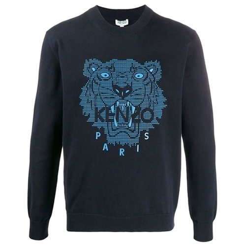 KENZO/高田賢三 凱卓 男裝 經(jīng)典虎頭品牌字母 時(shí)尚百搭深藍(lán)色棉質(zhì)圓領(lǐng)男衛(wèi)衣 FA55PU5003XB.77