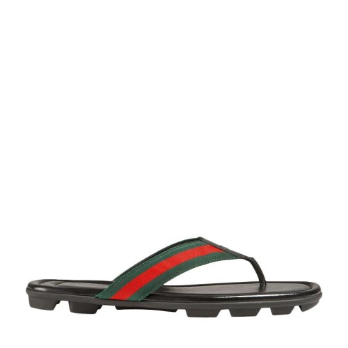 GUCCI/古馳 男士黑色條紋夾趾涼鞋拖鞋舒適沙灘鞋人字拖男鞋
