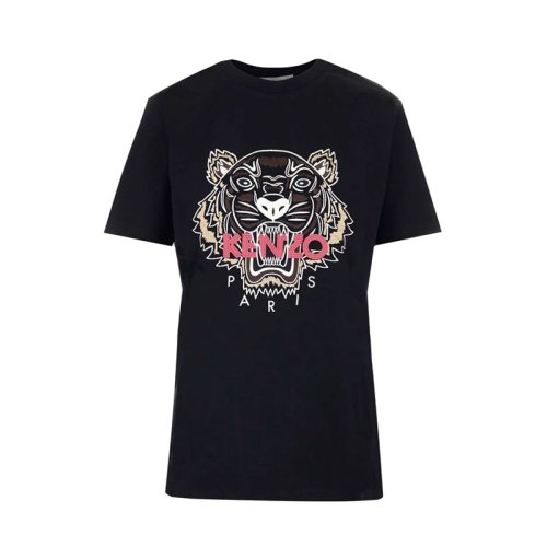  KENZO/高田賢三 女士黑色棉質(zhì)短袖T恤 FB62TS9124YE 99 PLFSX