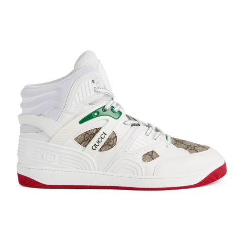  GUCCI古馳 22年秋冬 男士 Gucci Basket男士高幫球鞋 673077 2SHG0 9076