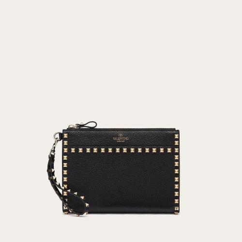  VALENTINO華倫天奴 22年秋冬 女士 手拿包 Pochette Rockstud en veau graine 1W2P0V27VSH0NO