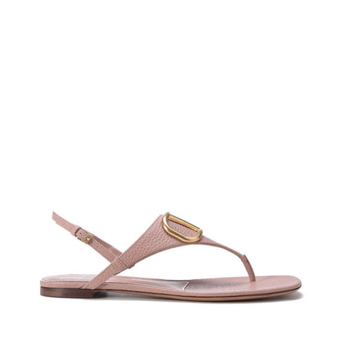 Valentino/華倫天奴 【22春夏新款】 女士牛皮VLogo Signature裝飾平底人字涼鞋 XW2S0EA7 RZR