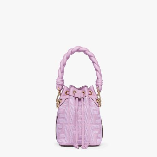  FENDI芬迪 22年秋冬 女士 手提包 紫色FF帆布迷你手袋 8BS010AKKWF1JCO