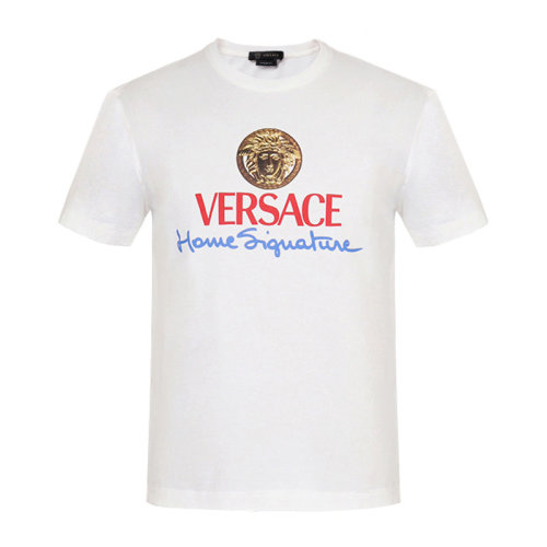 VERSACE 范思哲 男士 服裝 圓領(lǐng)美杜莎圖案字母LOGO棉質(zhì)半袖 男士短袖T恤