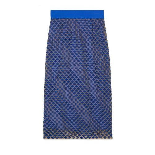  GUCCI古馳 22年秋冬 女士 adidas x Gucci聯(lián)名系列GG薄紗半身裙 693449 XJECA 4697