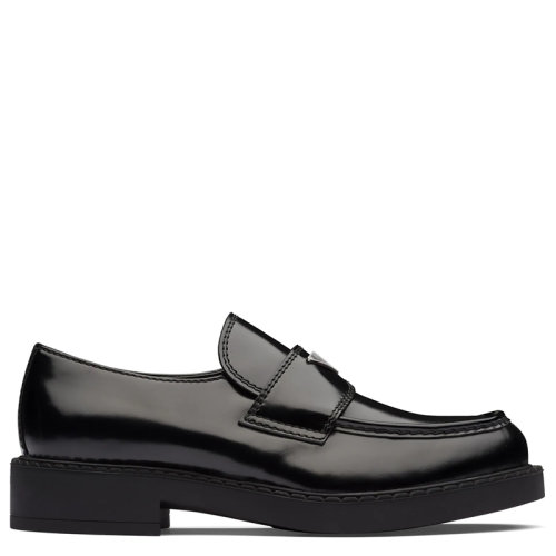 PRADA/普拉達(dá) 秋冬 男士黑色亮面皮革樂(lè)福鞋2DE127_055_F0002