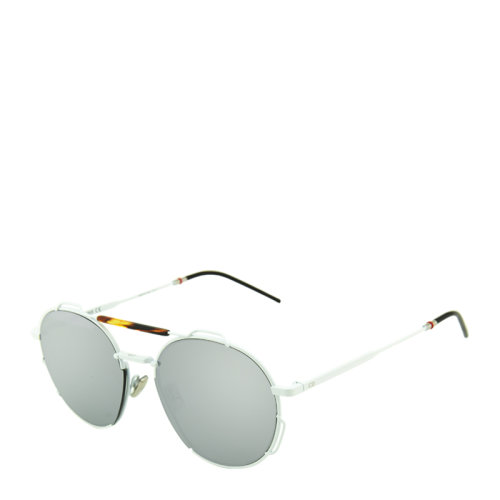 DIOR/迪奧 個(gè)性 復(fù)古 圓形 合金 全框 潮流 街拍 男女款 太陽鏡 白色鏡框 銀色鏡面 墨鏡 眼鏡 DIOR0234S 54mm DIOR 迪奧