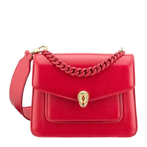  BVLGARI/寶格麗 女士紅色皮革單肩斜挎包 290763 PLSX