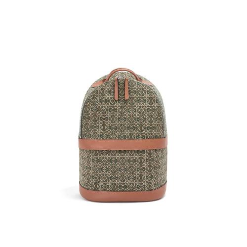  LOEWE羅意威 22年秋冬 男士 雙肩包 Round backpack in Anagram jacquard and calfskin B92627