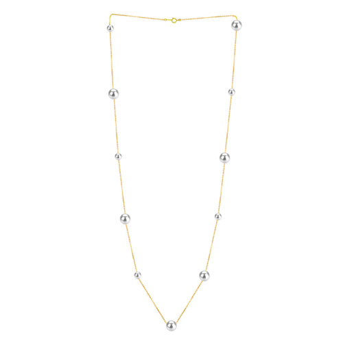 zhuella/珠艾樂 日本Akoya海水珠11珠長款18k金項(xiàng)鏈吊墜