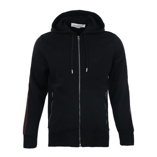 Alexander McQueen/亞歷山大麥昆22春夏字母徽標(biāo)飾帶連帽開胸男士衛(wèi)衣男衛(wèi)衣 654794QRX75