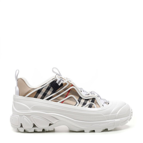 BURBERRY/博柏利 21春夏 拼色厚底Vintage 格紋棉拼皮革 Arthur 男士休閑運動鞋老爹鞋男鞋