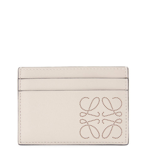 LOEWE/羅意威 20  Brand系列 女士淺燕麥色/棕褐色經(jīng)典小牛皮切割徽標(biāo)卡片夾0010593333