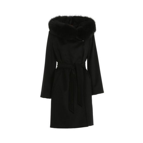  MaxMara/麥絲瑪拉 女士黑色羊毛大衣 60160909 013 PLFSX