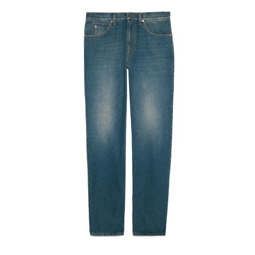  GUCCI古馳 22年秋冬 男士 水洗常規(guī)版型牛仔褲 623953 XDBBQ 4011