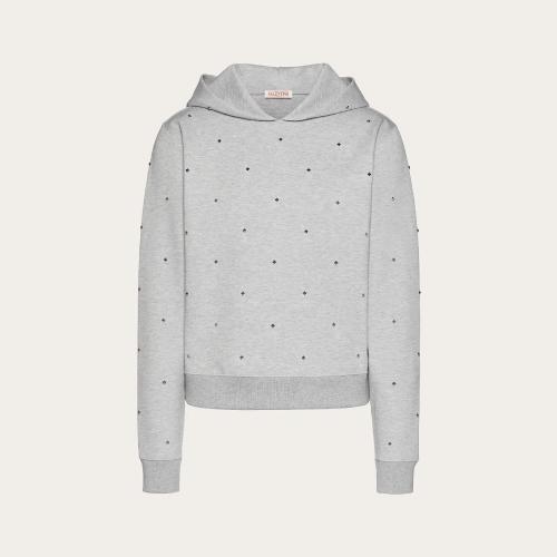  VALENTINO華倫天奴 22年秋冬 男士 衛(wèi)衣 SWEAT-SHIRT EN COTON ROCKSTUD SPIKE FACON ALL-OVER