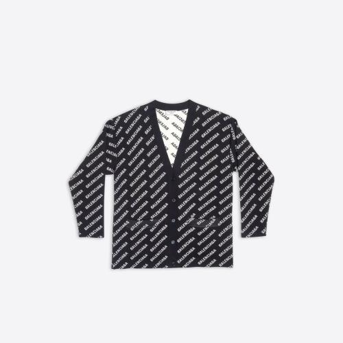  BALENCIAGA巴黎世家 22年春夏 女士 針織衫 Womens Mini Allover Logo Cardigan in Black 6998