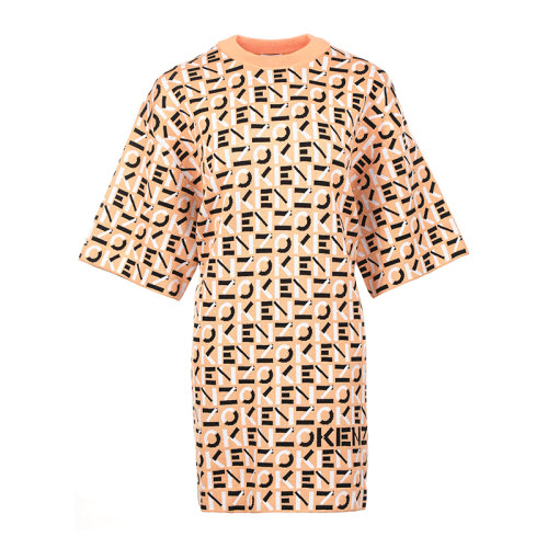 KENZO/高田賢三22春夏全幅字母徽標短袖寬松女士連衣裙FC52RO637