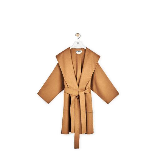  LOEWE羅意威  女士 大衣 羊毛和羊絨連帽大衣 S2291340PA-3150 預(yù)定商品1-3周發(fā)貨