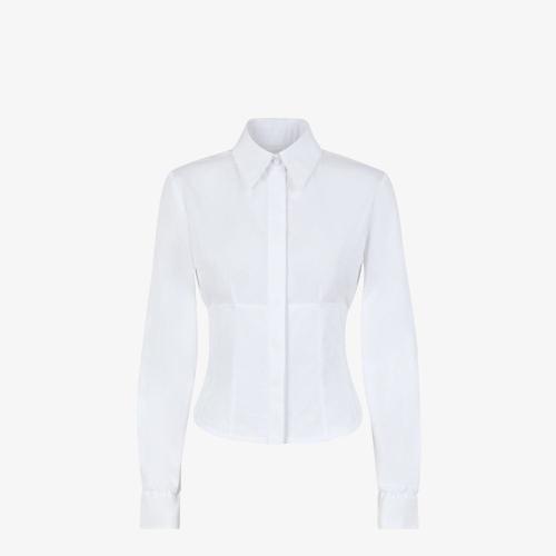  FENDI芬迪 22年秋冬 女士 長袖襯衫 白色棉質(zhì)襯衫 FS7566AFLKF0ZNM