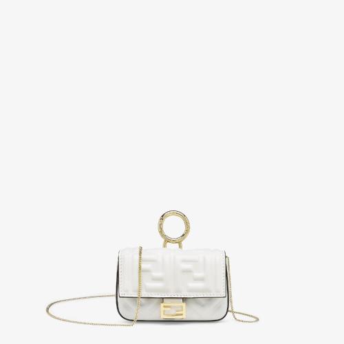  FENDI芬迪 22年春夏 女士 掛飾 白色納帕皮革吊飾 7AR844AAJDF0QVL